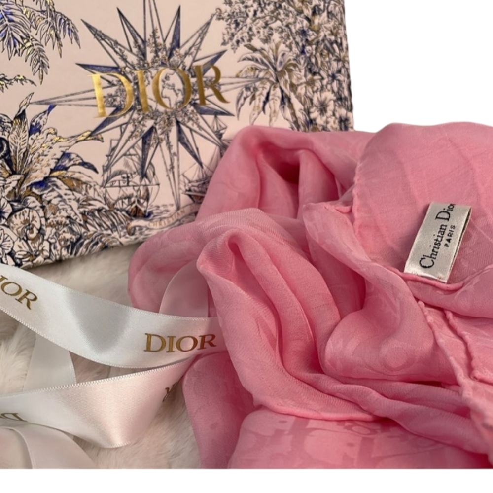 NWOT RARE Dior Trotter Extra Large Sheer Silk Scarf/Stole/Shawl - Picture 2 of 6
